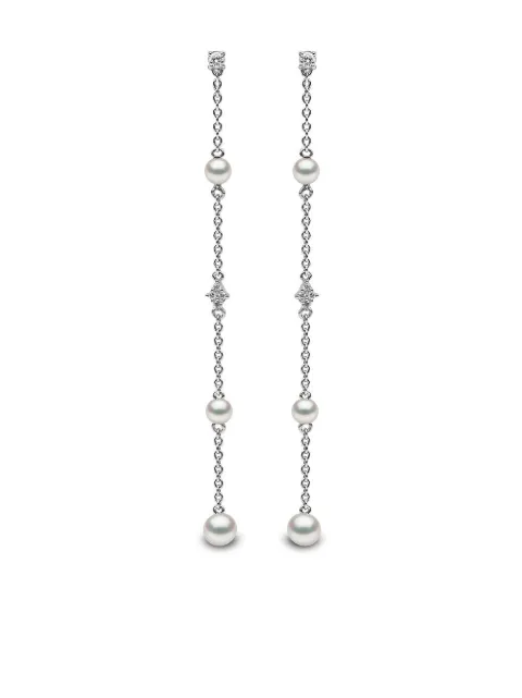 Yoko London Trend 18K白金淡水珍珠钻石耳环