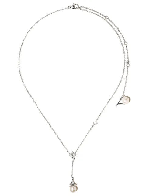 Yoko London Colar Trend de ouro branco 18k com pérola e diamante