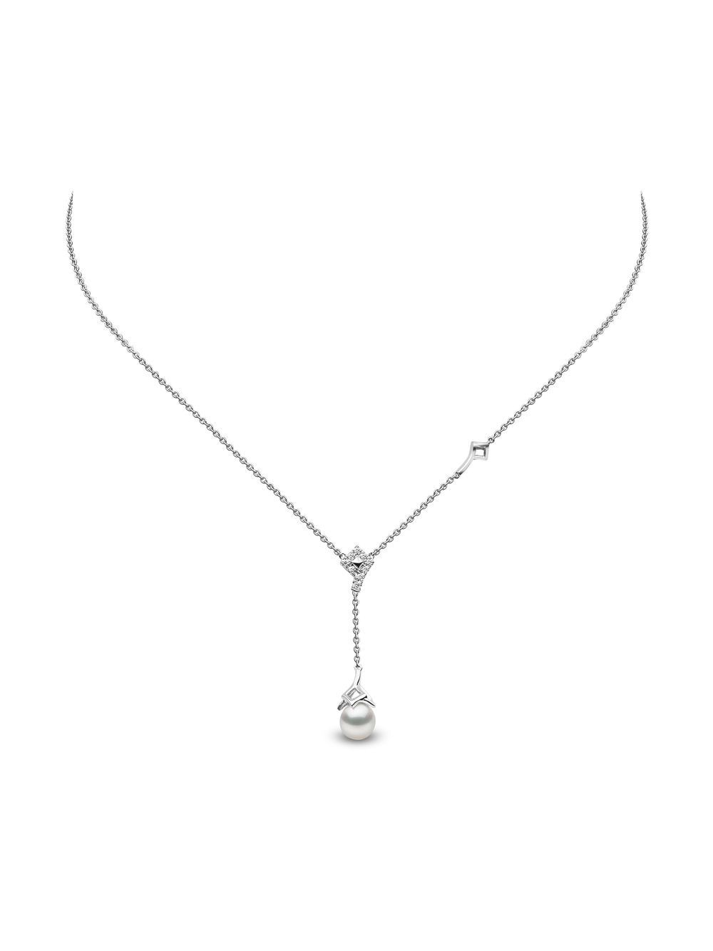 Shop Yoko London 18kt White Gold Trend Freshwater Pearl And Diamond Necklace In 7