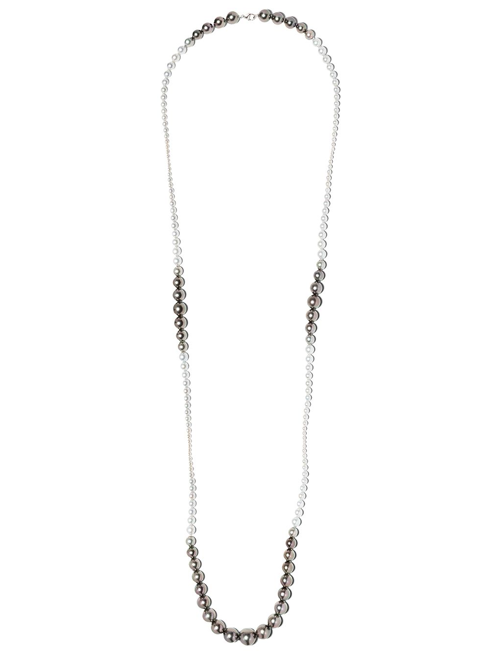 Shop Yoko London Ombré Tahitian And Akoya Pearl Necklace In 7