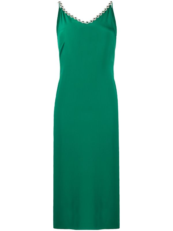 green camisole dress