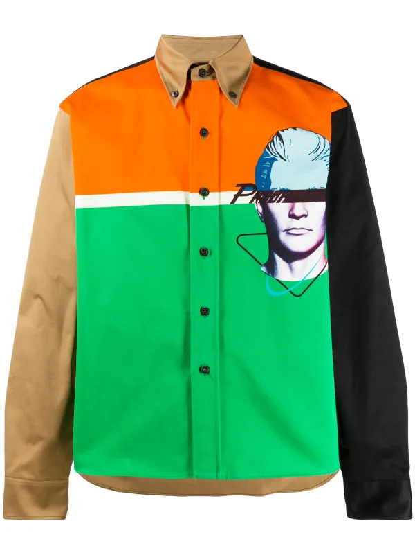 prada shirt green