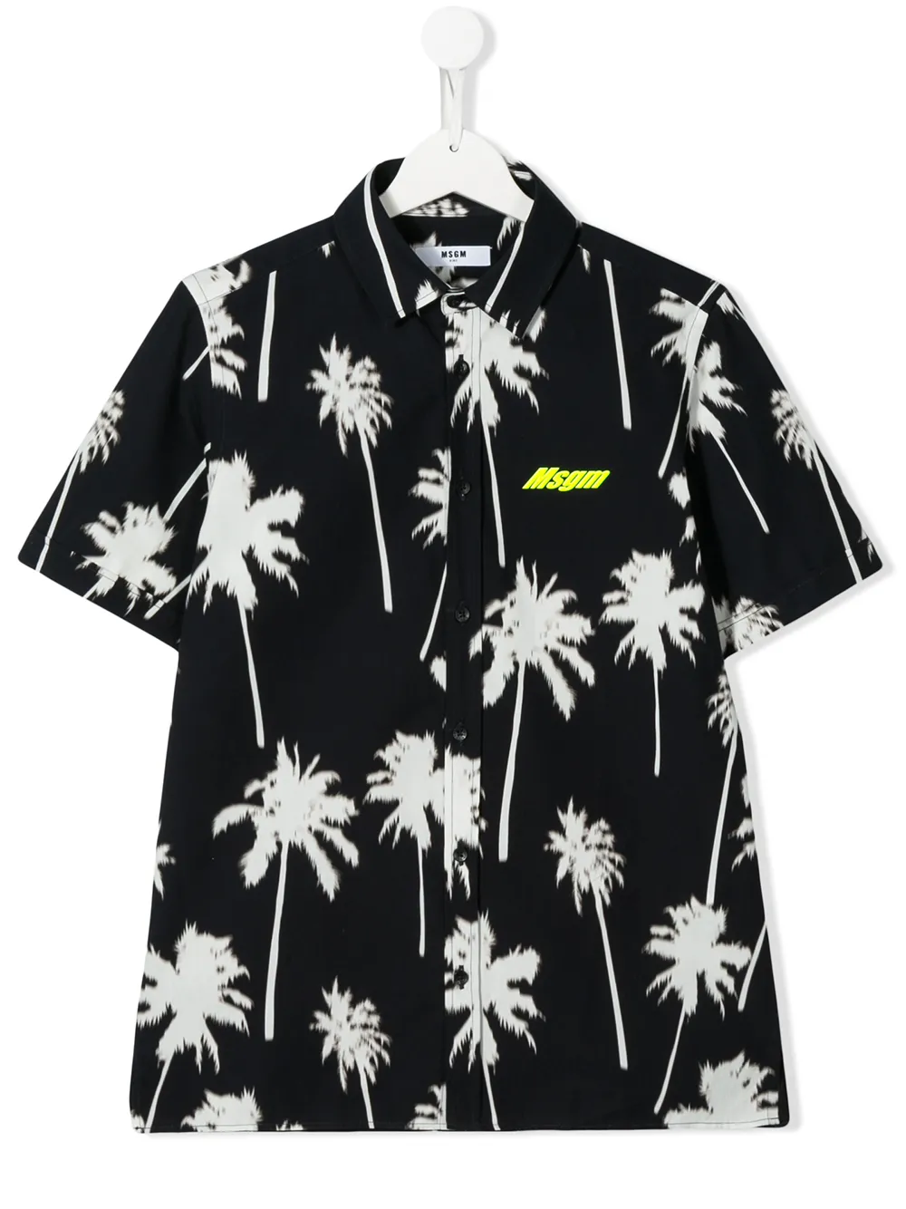 Msgm Teen Tropical-print Shirt In Blue