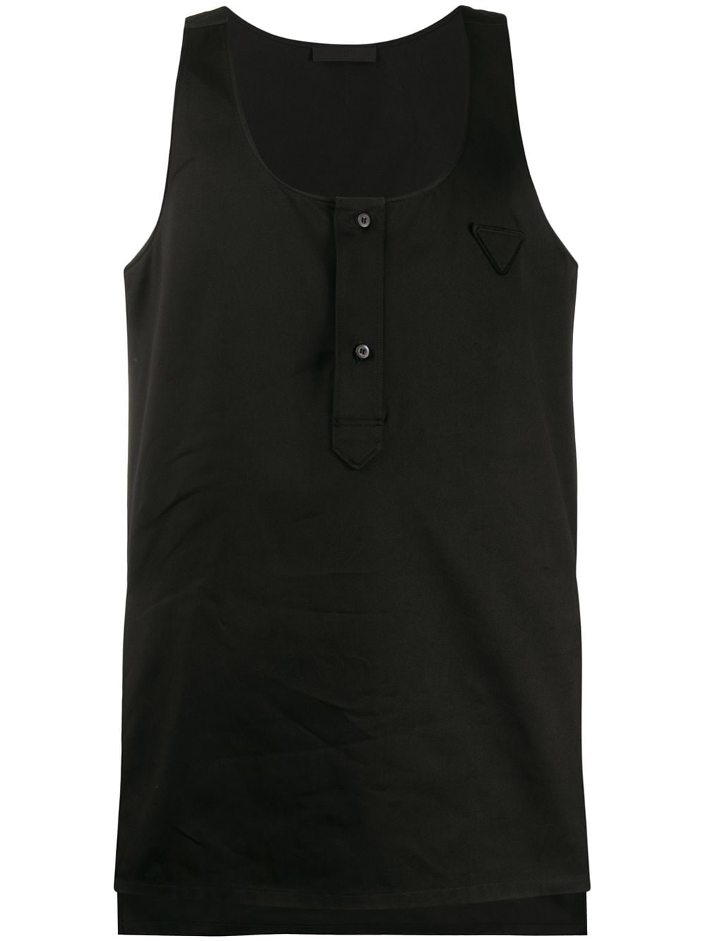 Prada Button Front Waistcoat Top In Schwarz