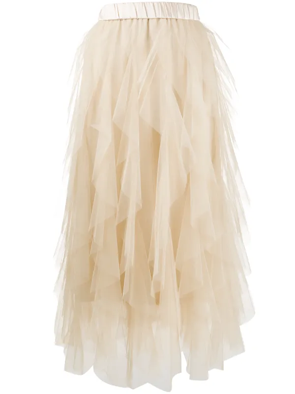 white ruffle tulle skirt