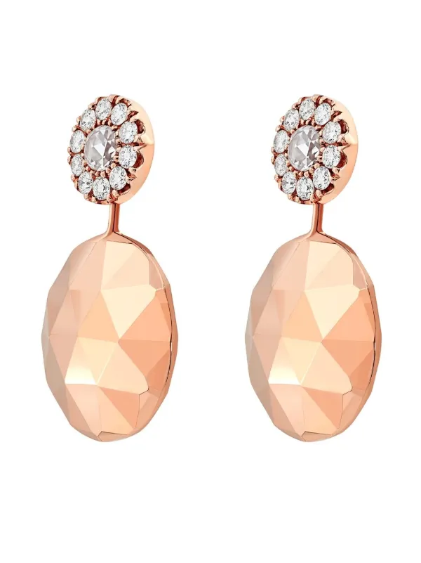 Rose gold disc on sale earrings