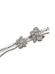David Morris 18kt white gold diamond Miss Daisy double flower hairpin