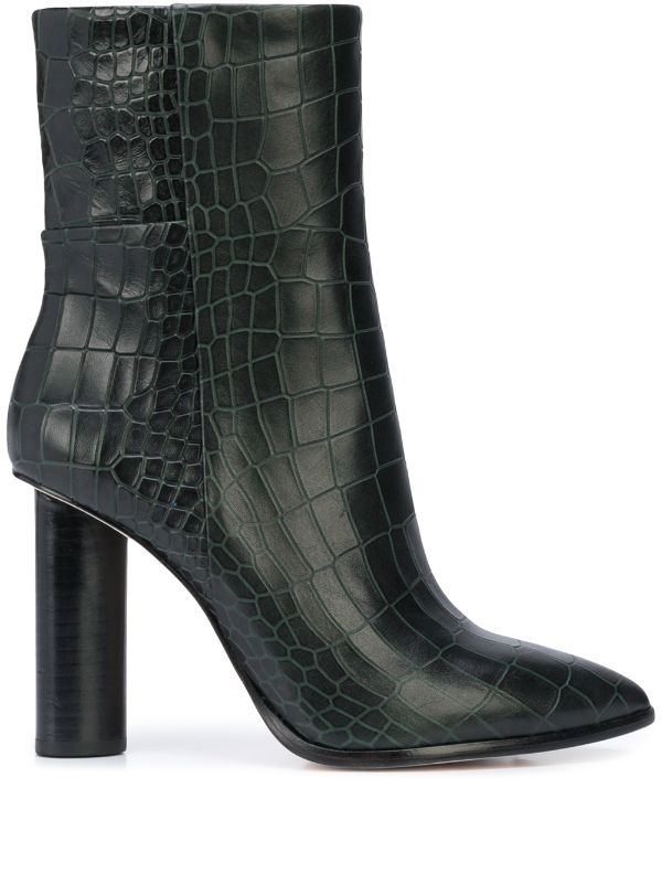 croc heeled boots