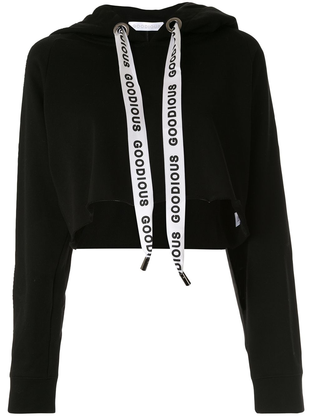 Goodious Cropped Logo Hoodie In Black