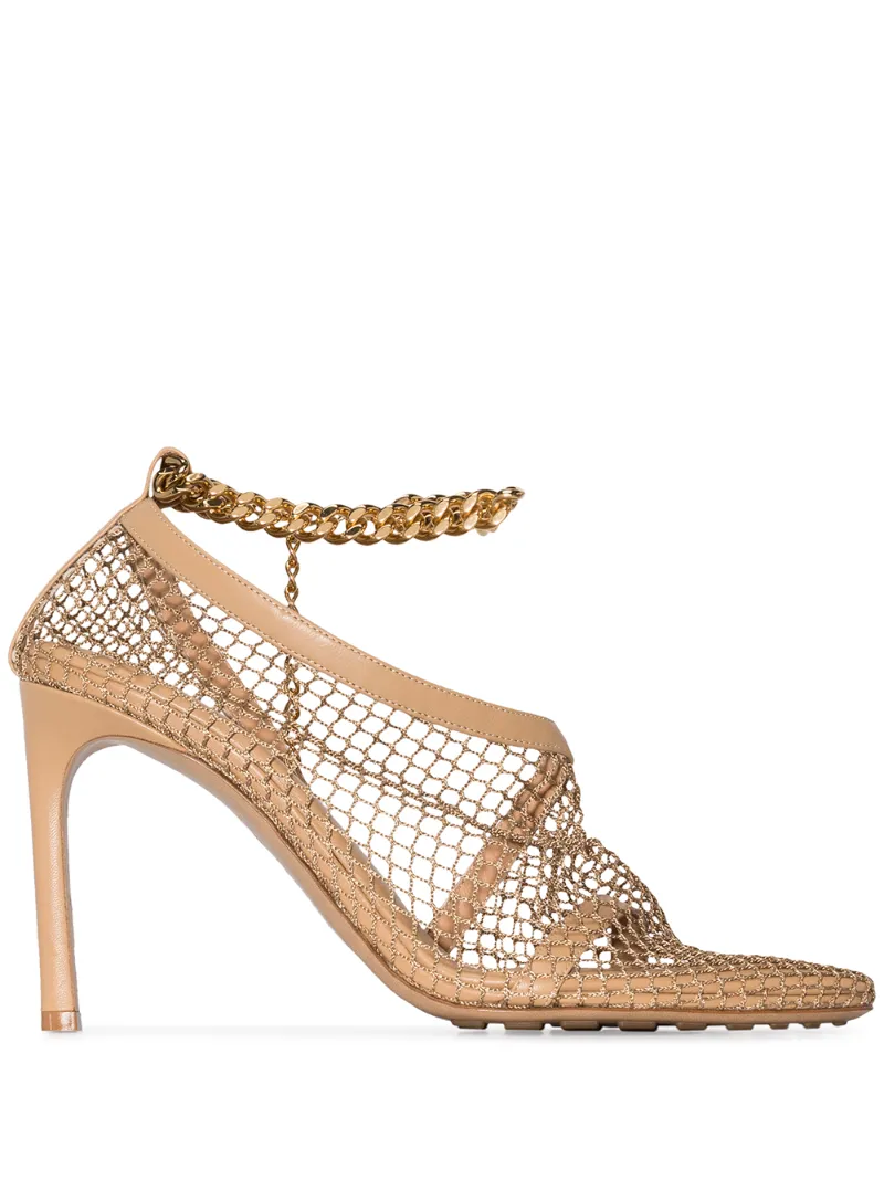 BOTTEGA VENETA chain-trimmed 100mm mesh sandals