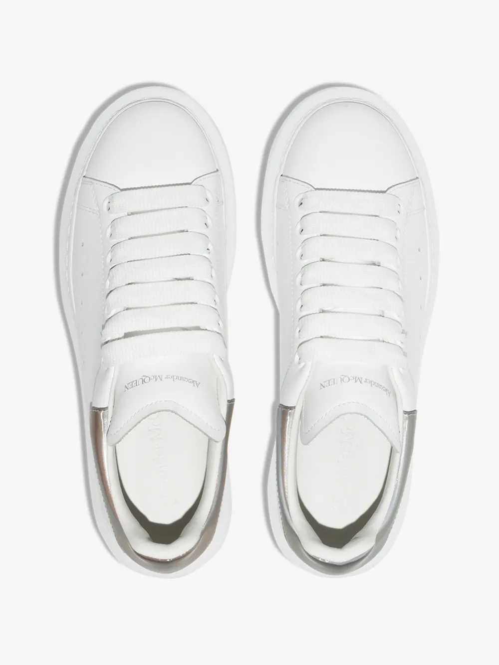 ALEXANDER MCQUEEN ALEXANDER MCQUEEN WHITE AND HOLOGRAPHIC OVERSIZED SNEAKERS,553770WHXMV14834985