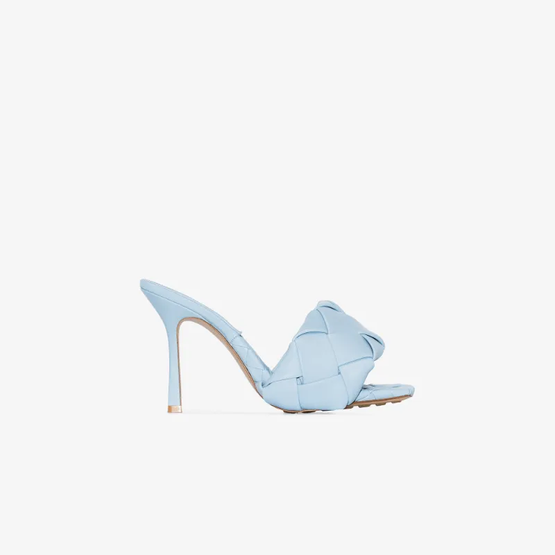 Bottega Veneta Womens Blue Bv Lido 95 Leather Sandals