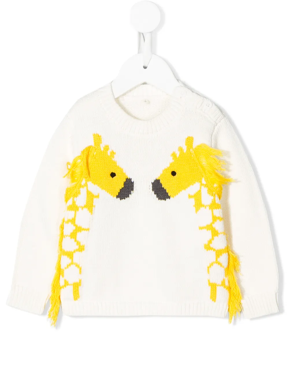 Stella Mccartney Intarsia Giraffe Jumper In White