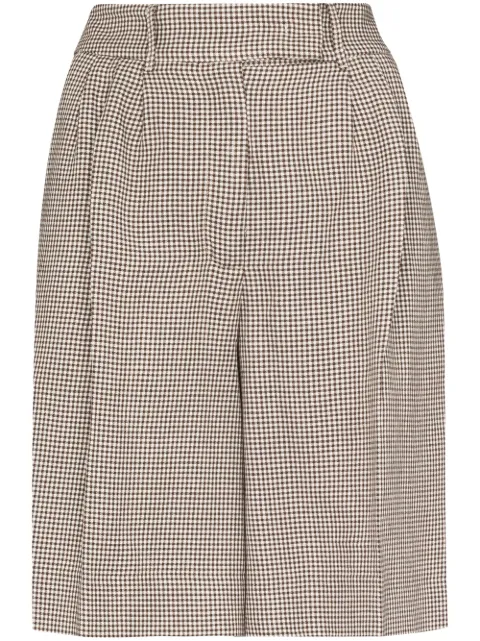 REMAIN Kit check knee-length shorts
