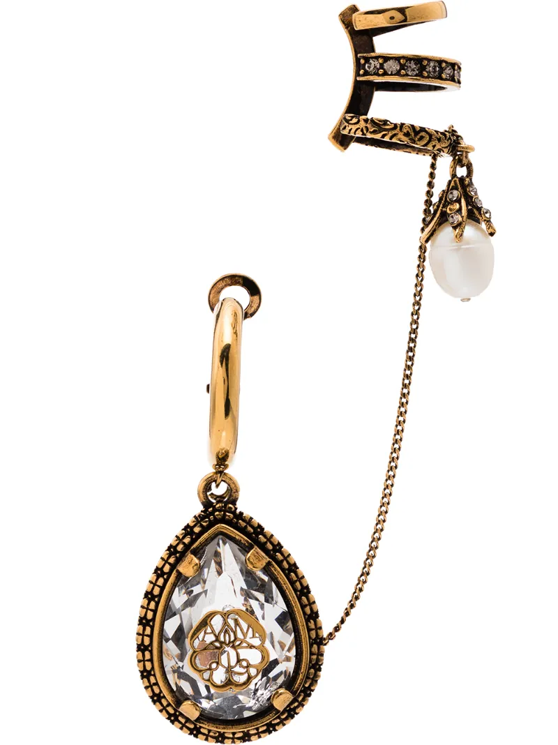 ALEXANDER MCQUEEN CHARM SEAL DROPLET EAR CUFF