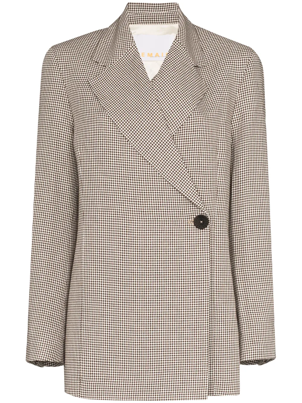 REMAIN Viv checked double-breasted blazer | Brown | Image 1