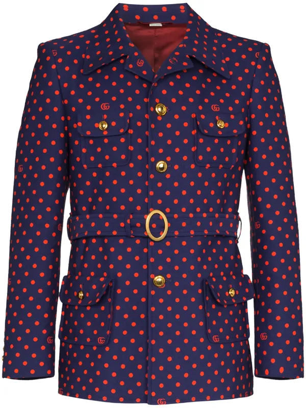 red polka dot jacket