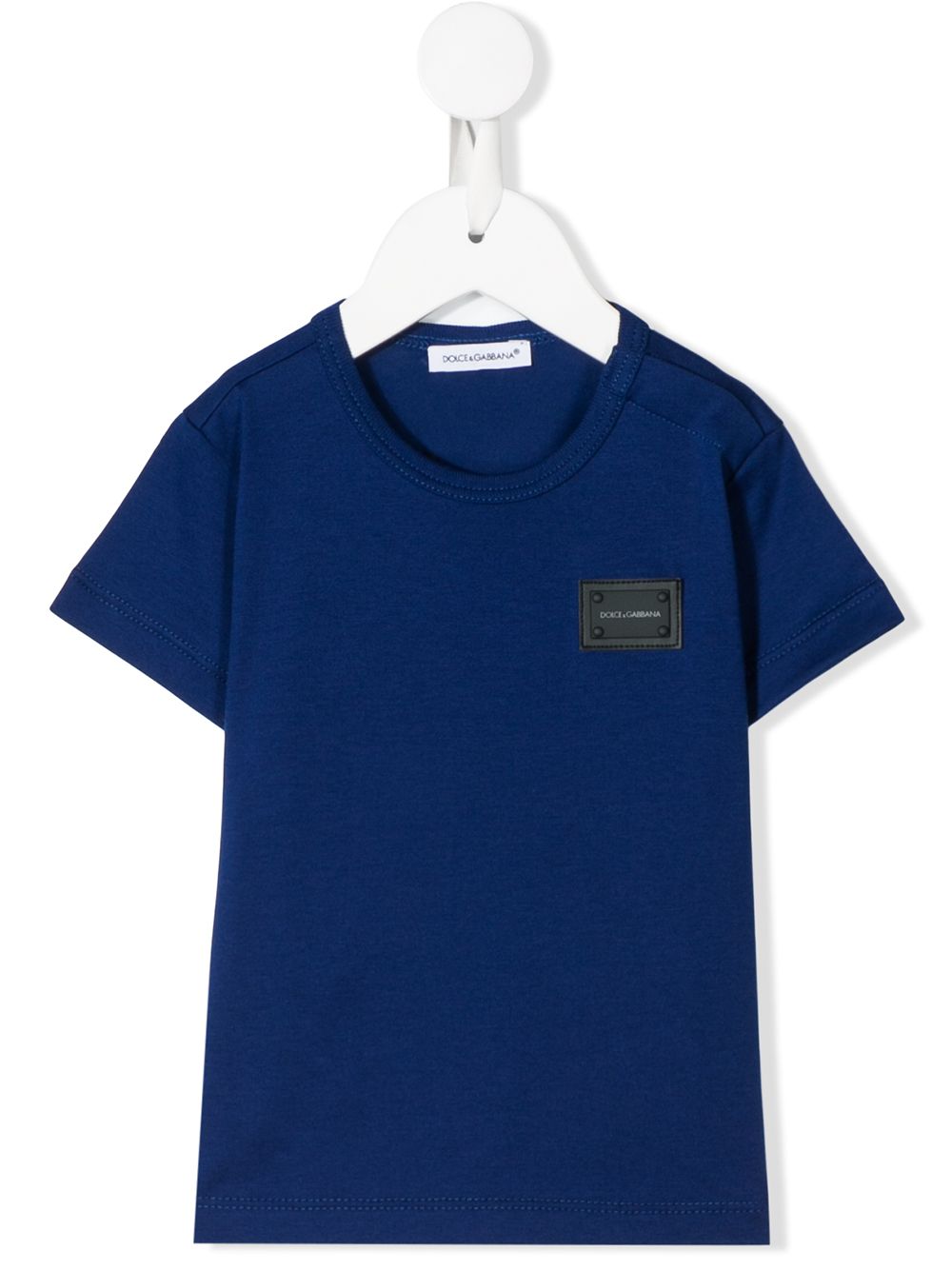 Dolce & Gabbana Babies' Logo Patch T-shirt In Blue