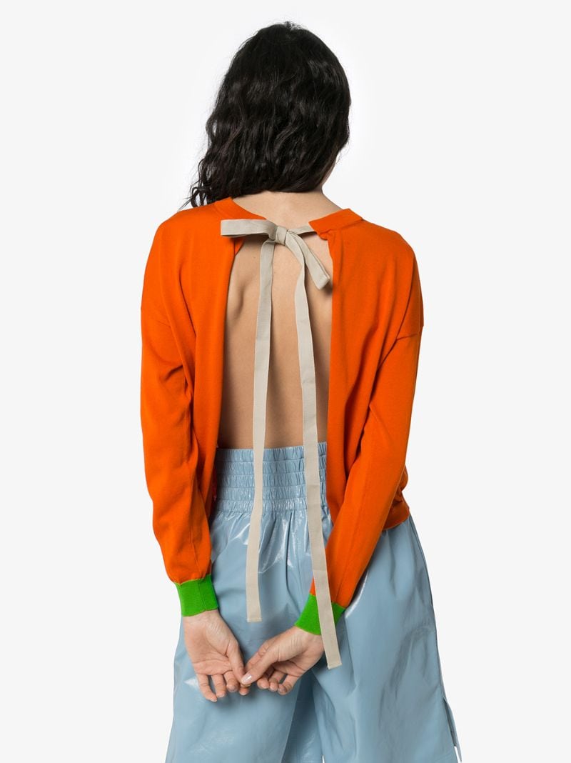 Shop Marni Tie Back Jumper In Orange