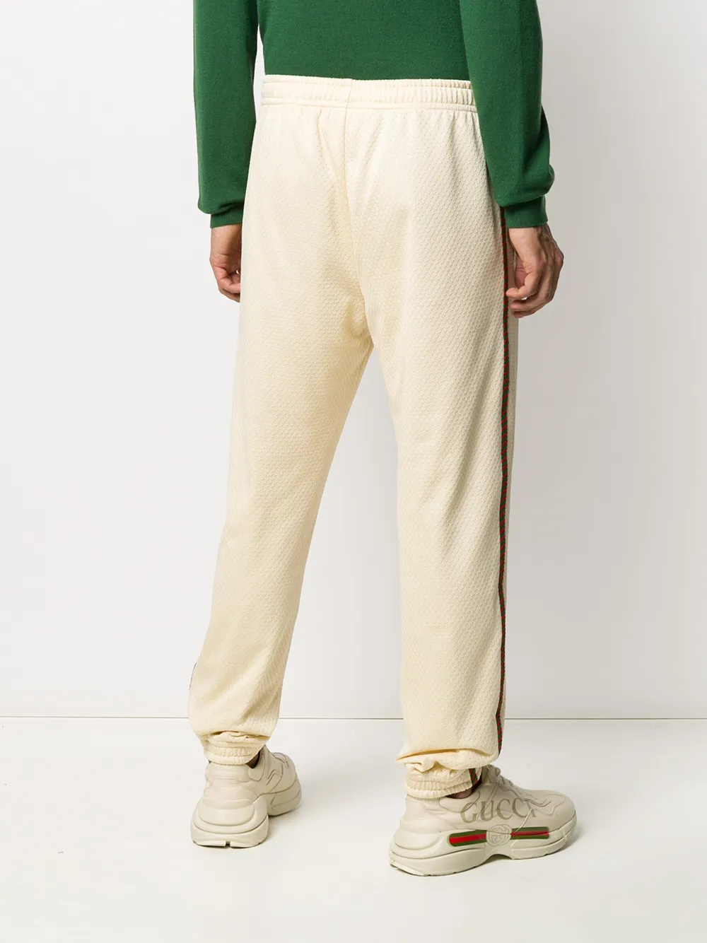 Shop Gucci Braided Trim Track Pants In Neutrals