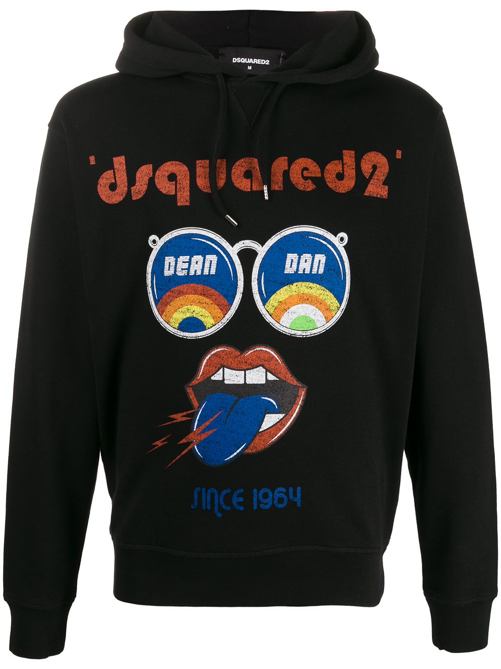 Dsquared2 Logo Stamp Hoodie In Black