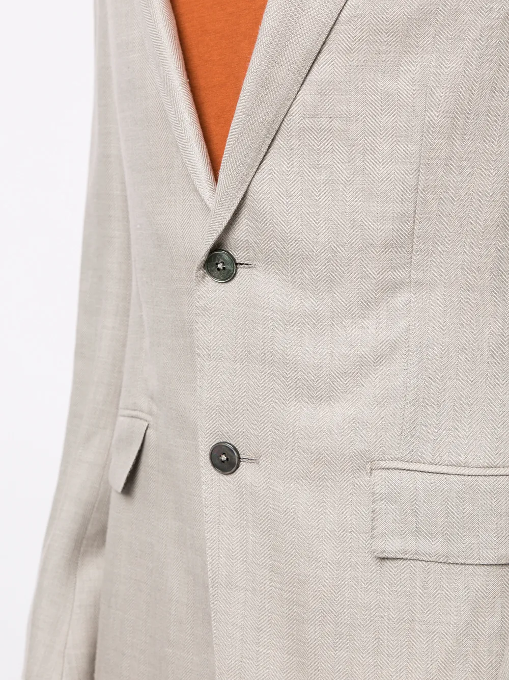 Zegna Blazer met enkele rij knopen Beige