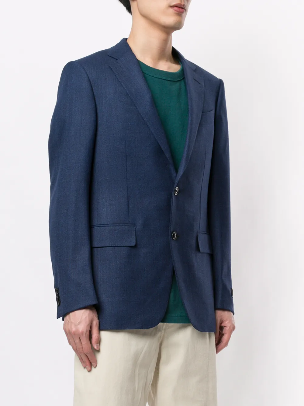  Zegna Einreihiges Sakko   Blau 