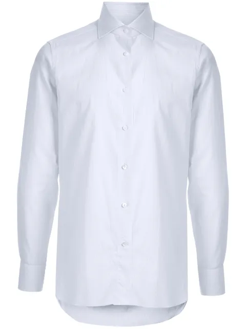 Zegna fine check print shirt