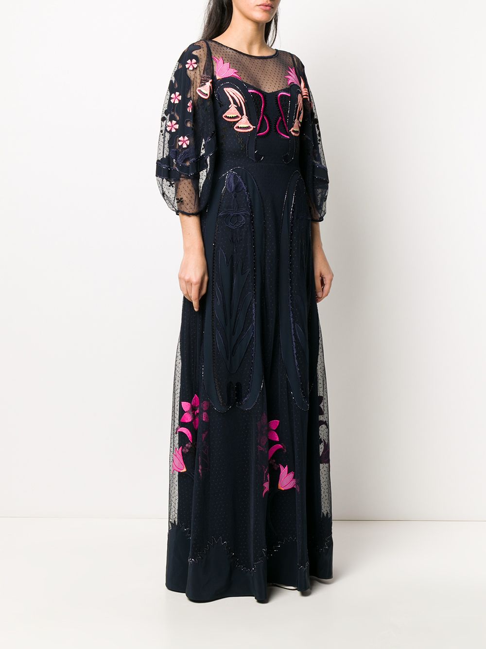 фото Temperley london платье из тюля с вышивкой