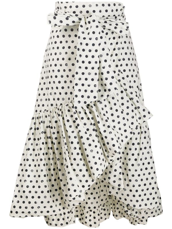 polka dot wrap skirt midi