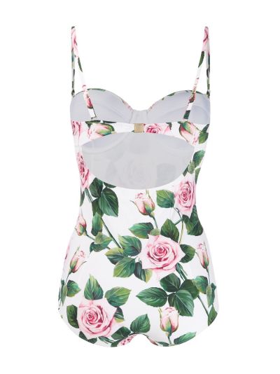 dolce and gabbana rose print swimsuit