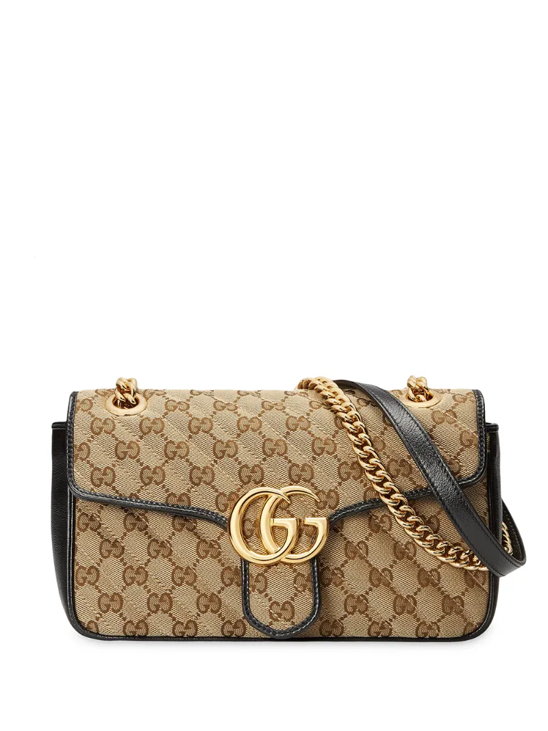 Click to view more detailed imagery on our partner's website Gucci Beige Marmont Mini Gg Supreme Leather Shoulder Bag In Neutrals