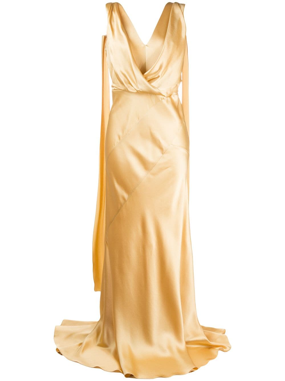 фото Alberta ferretti длинное платье с запахом и драпировкой