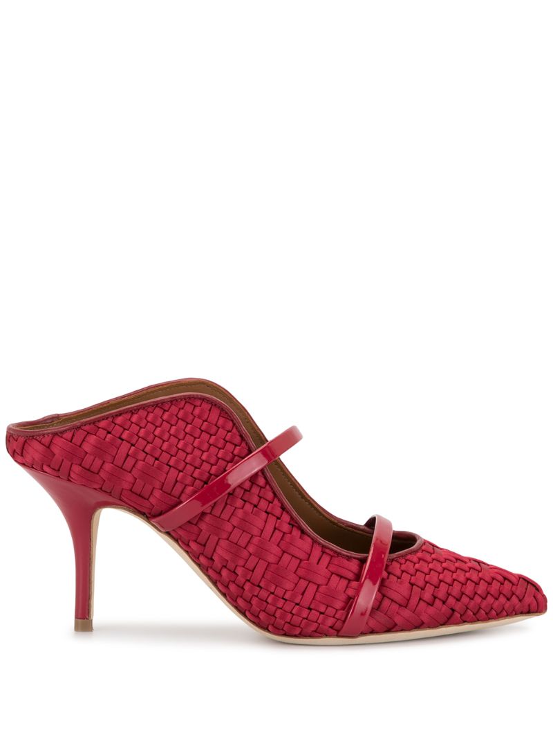 Malone Souliers 80mm Maureen Woven Pumps In Red