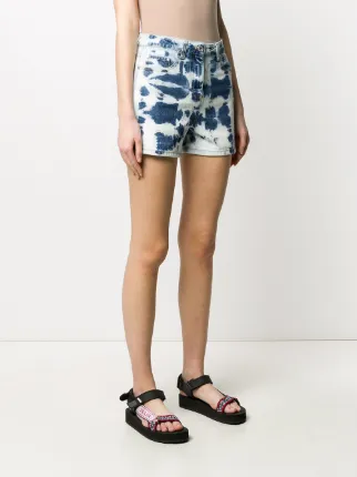 tie-dye print denim shorts展示图