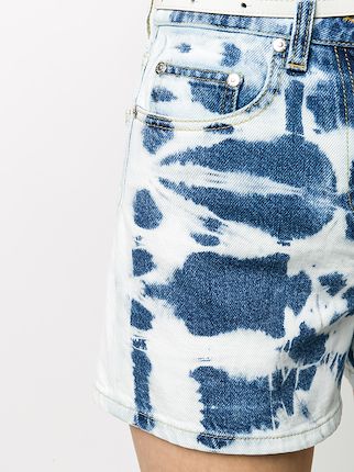 tie-dye print denim shorts展示图