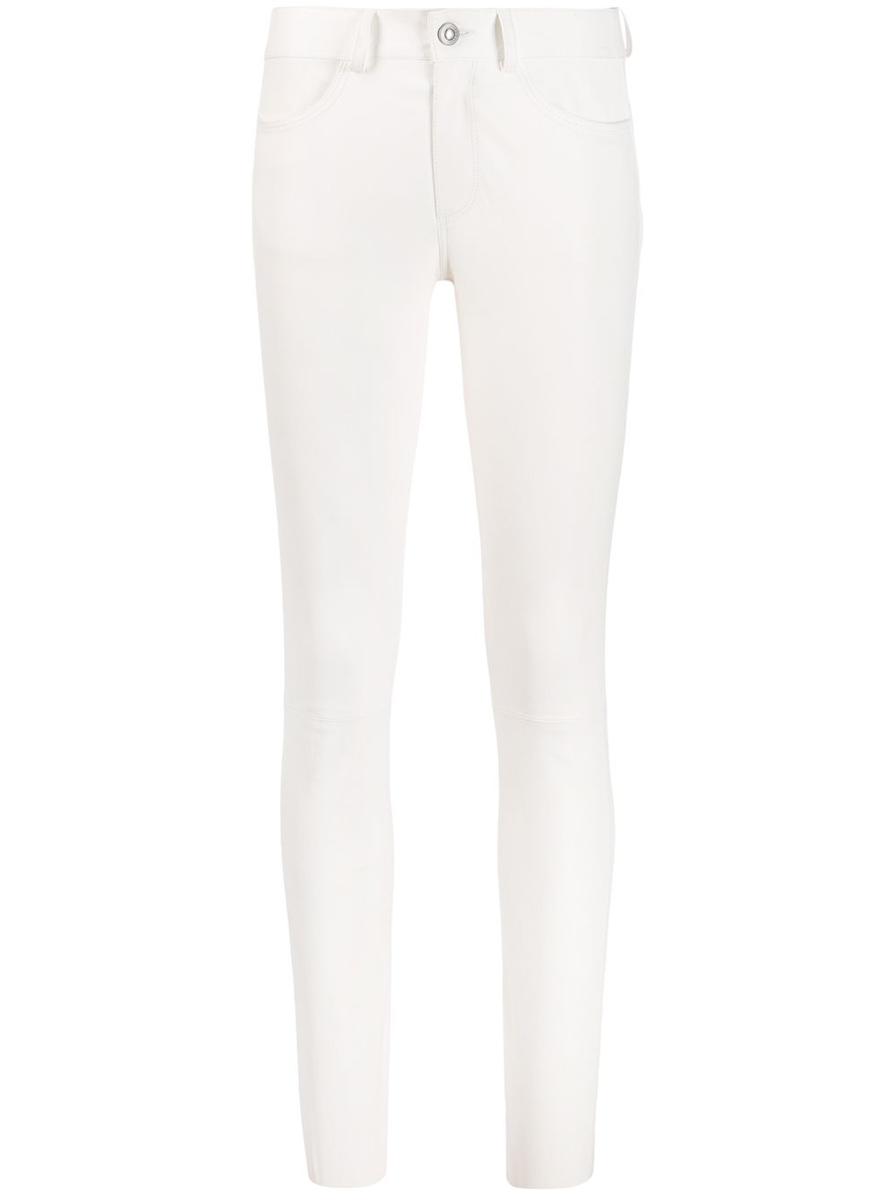 Inès & Maréchal Skinny Leather Trousers In 白色