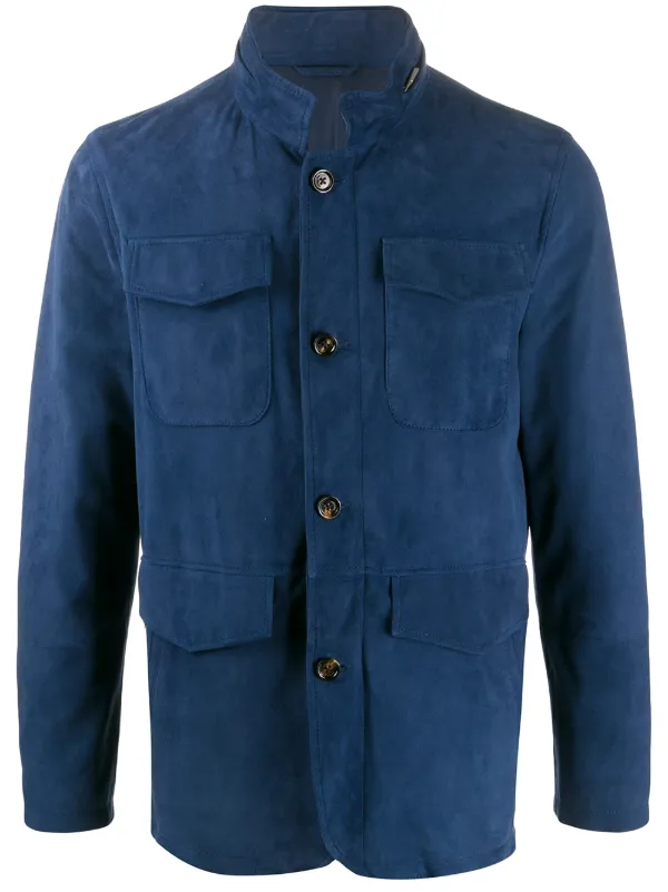 slim fit suede jacket