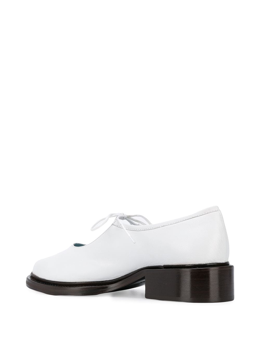 Shop Nicole Saldaã±a Fabian 40mm Lace-up Loafers In White