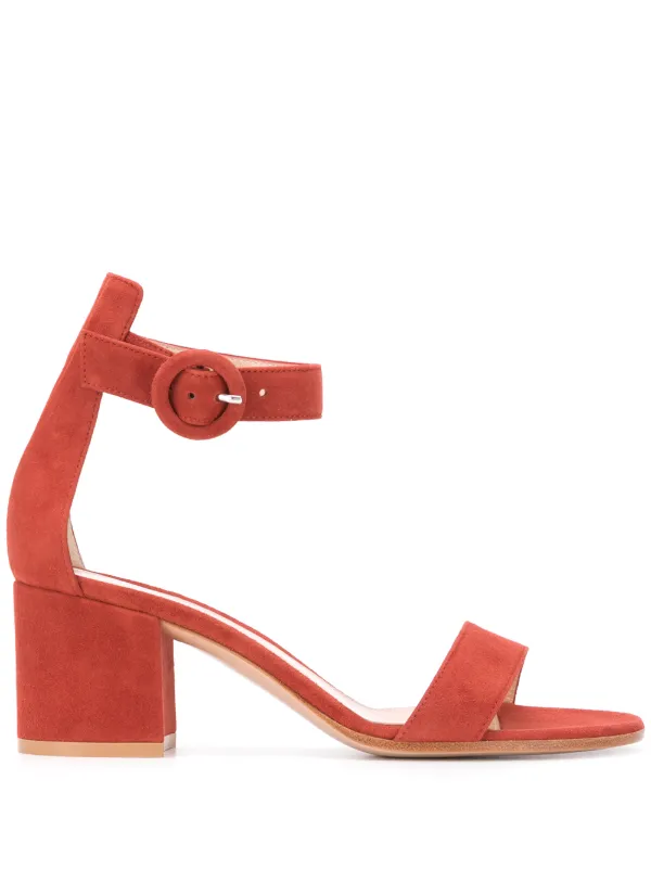 orange ankle strap sandals