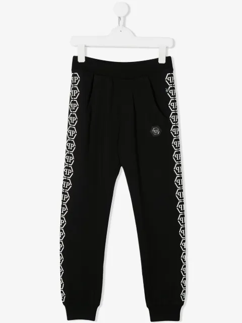 Philipp Plein Junior logo tape track trousers