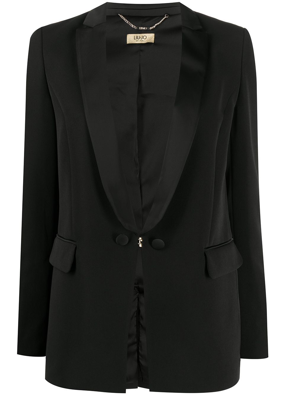 Liu •jo Longline Single-breasted Blazer In Black