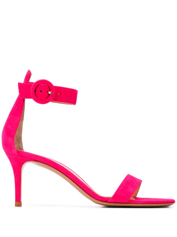 pink kitten heel sandals