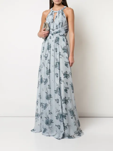Marchesa Notte Bridesmaids chiffon open back bridesmaid gown BM0904 - 1