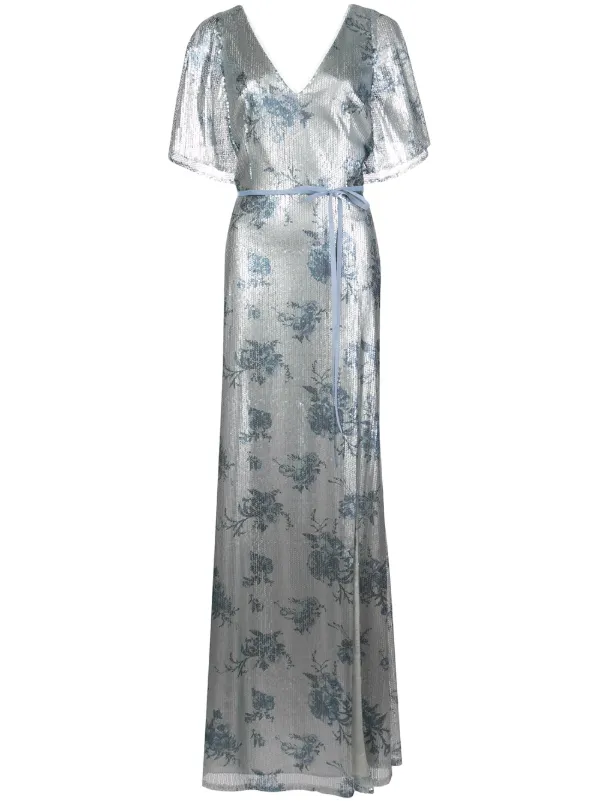 Shop Marchesa Notte Bridesmaids Bridesmaid Floral Printed Sequin Gown With Express Delivery Farfetch