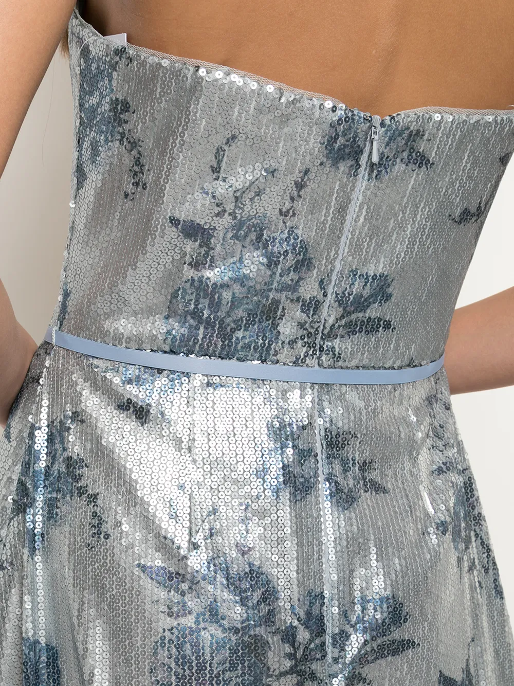 Shop Marchesa Notte Bridesmaids Sequin Embellished Bridesmaid Gown In Blue