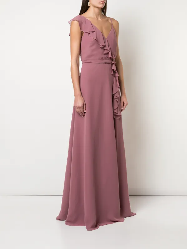 Marchesa Notte Bridesmaids ラッフルトリム ロングドレス 通販