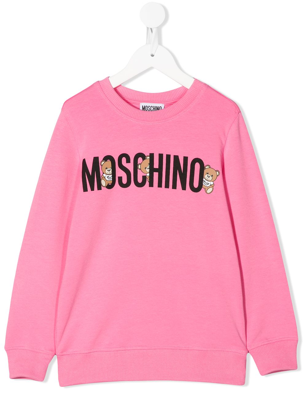 Moschino Kids' Long Sleeve Logo Sweater In Pink | ModeSens