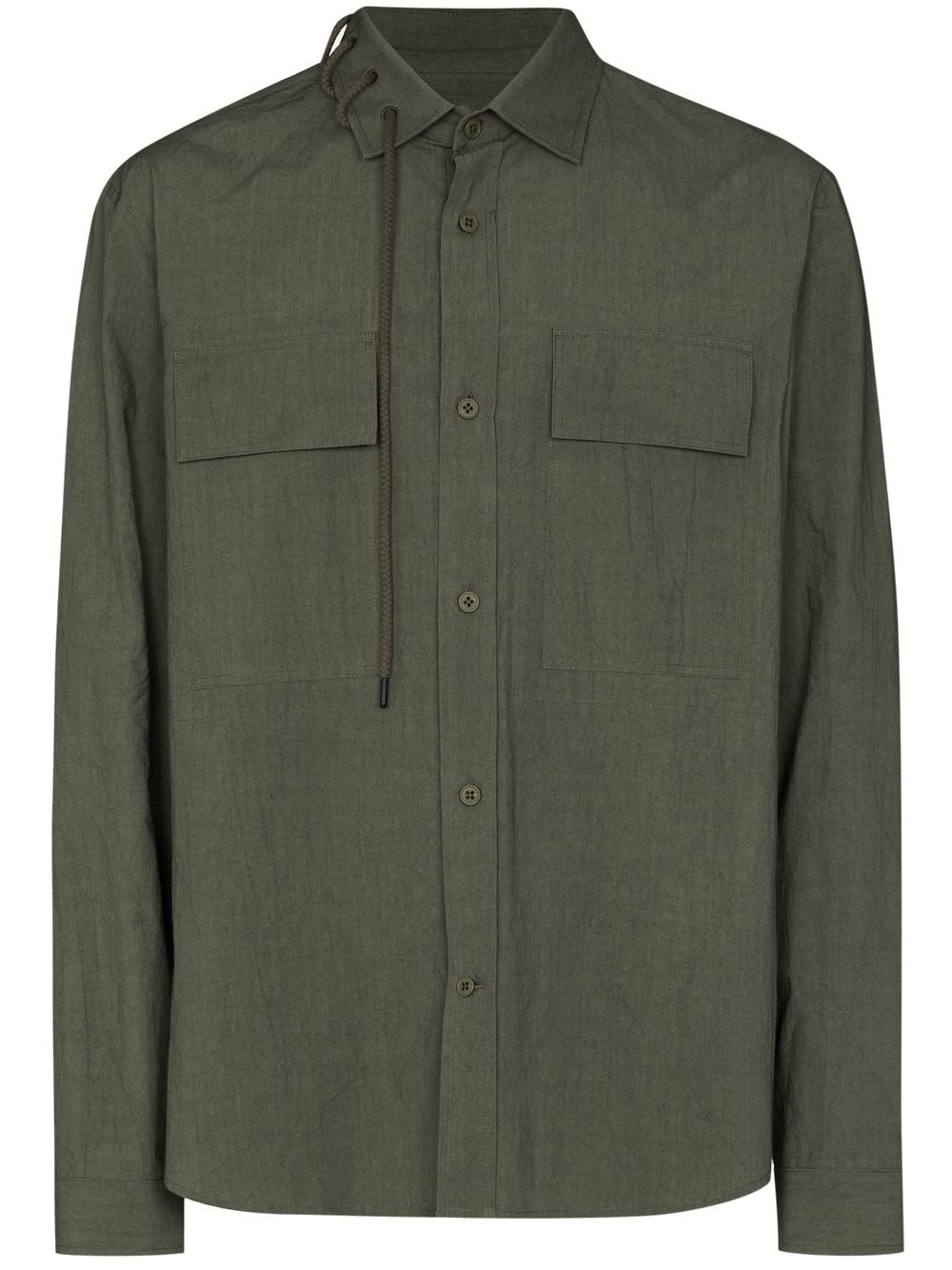 chemise à détail de laçage au col