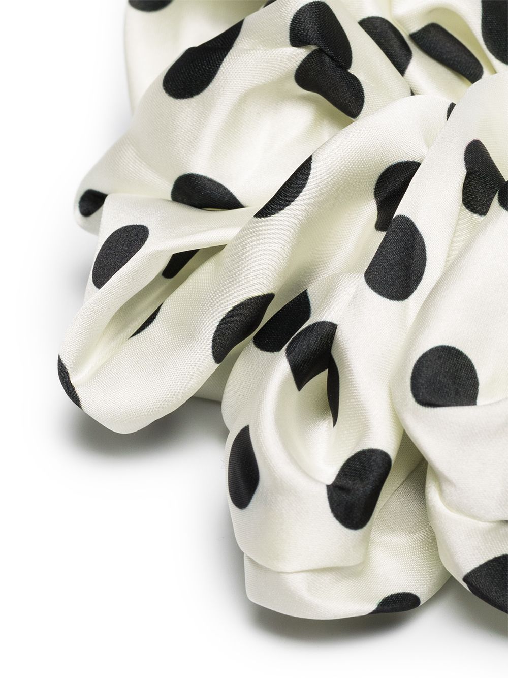 фото Valet studio white and black cyndi polka dot silk scrunchie